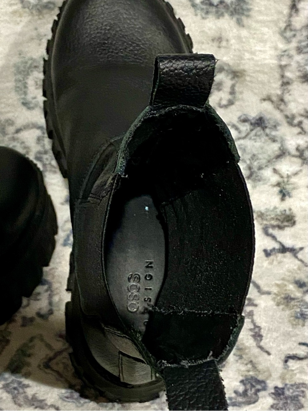 ASOS Design Leather Black Chunky Lug Chelsea Moto Boots Made in Spain Sz.8 EU 39 - Picture 7 of 13